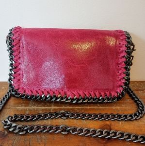 Italian Leather and Chain Crossbody Bag